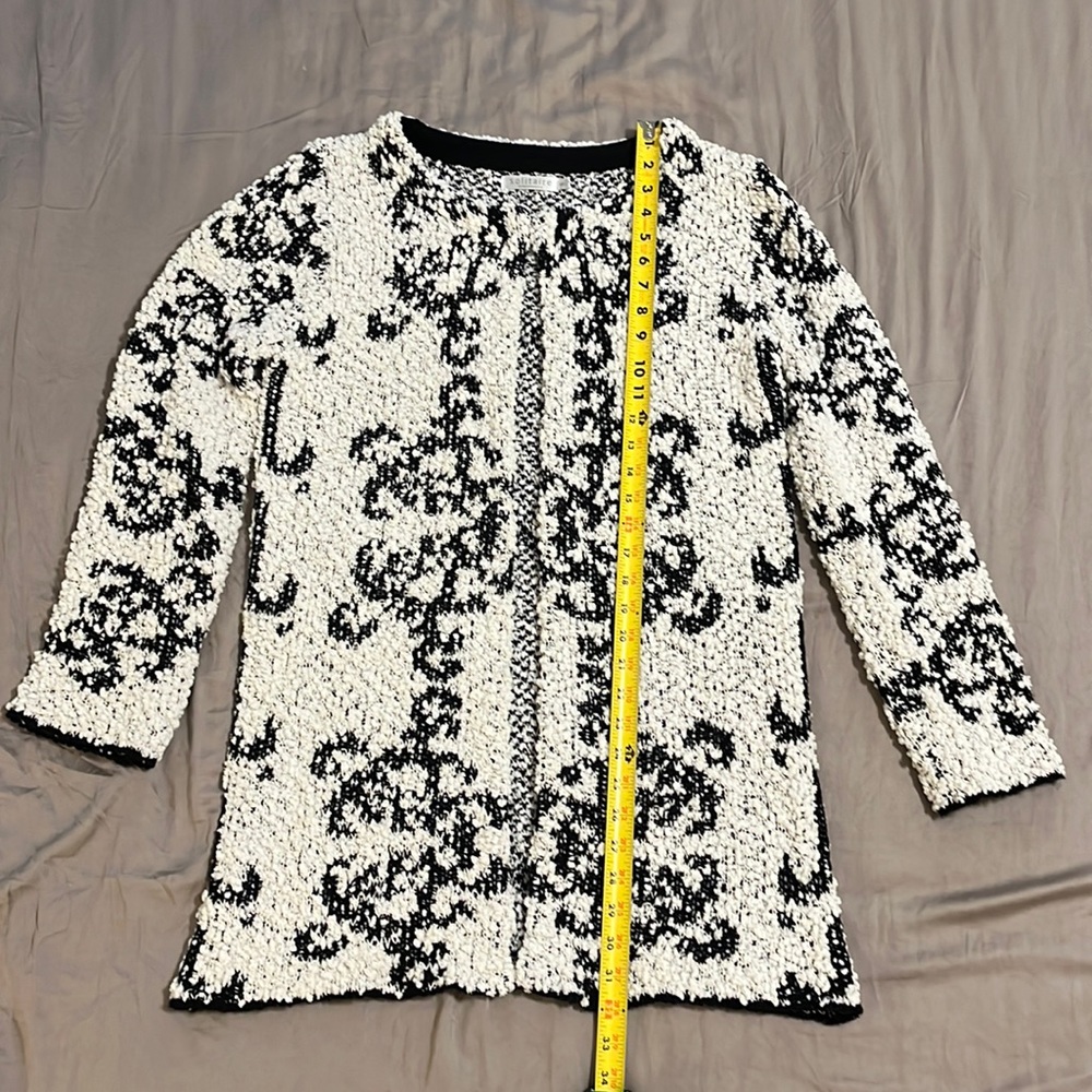 Solitaire by Ravi Khosla knit cardigan black and white small